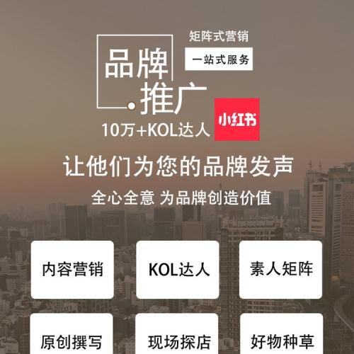 小红书:种草KOL达人KOC品牌全套推广软文评测探店笔记